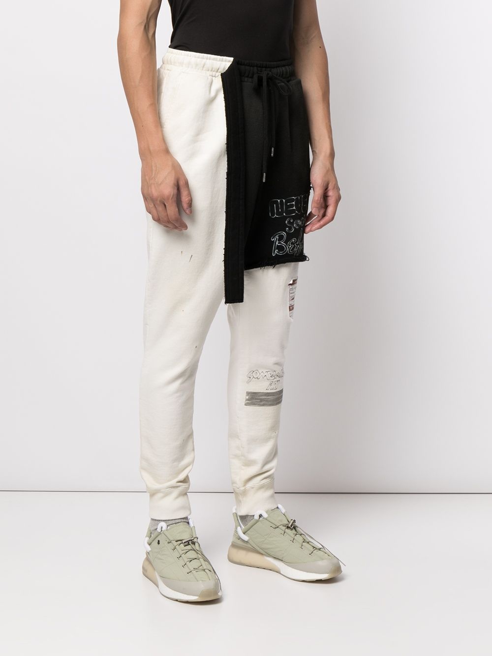 asymmetric layered track pants - 3