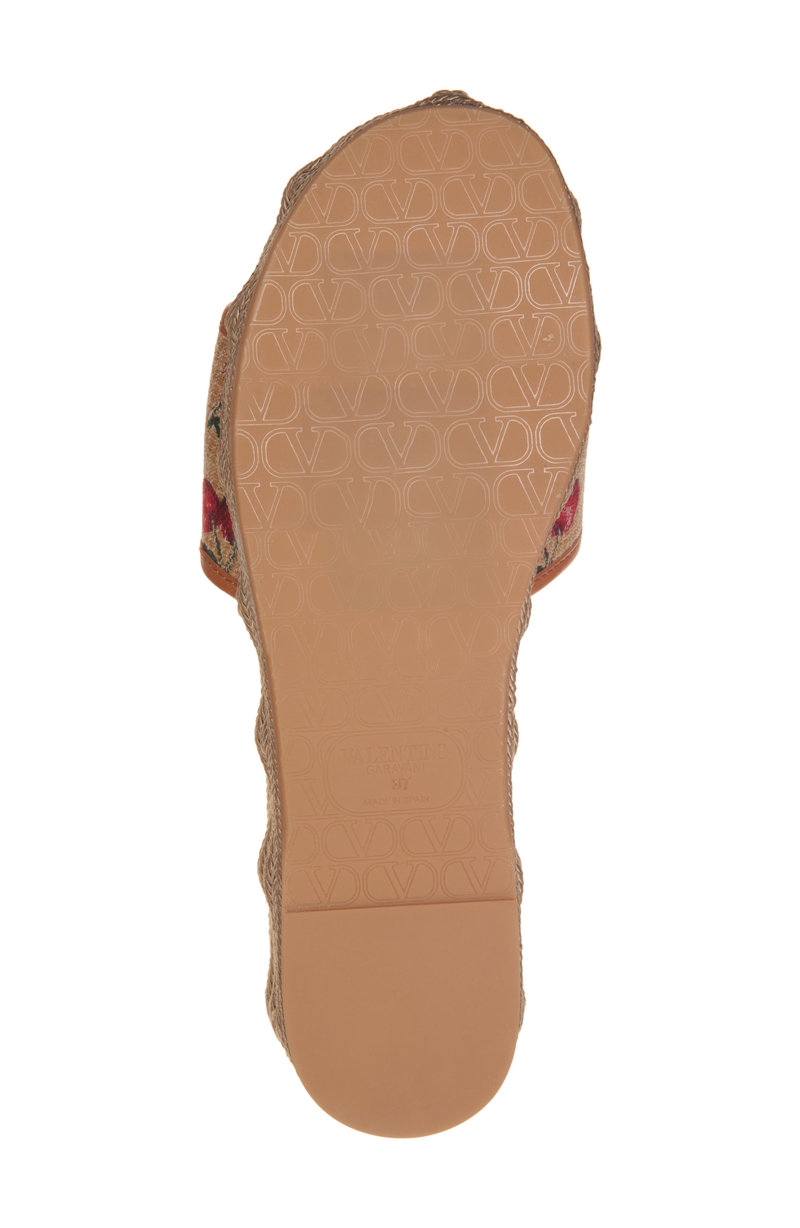 Valentino Garavani VLOGO Cherries Flatform Slide Sandal in Naturale/Rosso at Nordstrom - 5