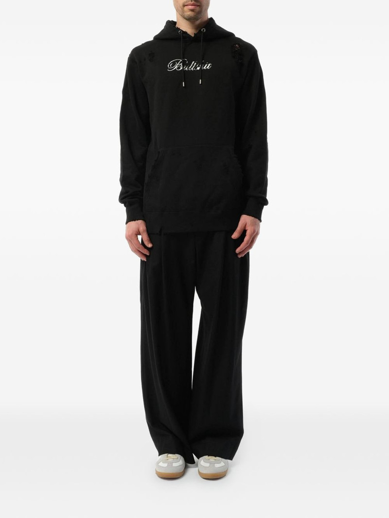 mastermind JAPAN distressed logo-print hoodie outlook