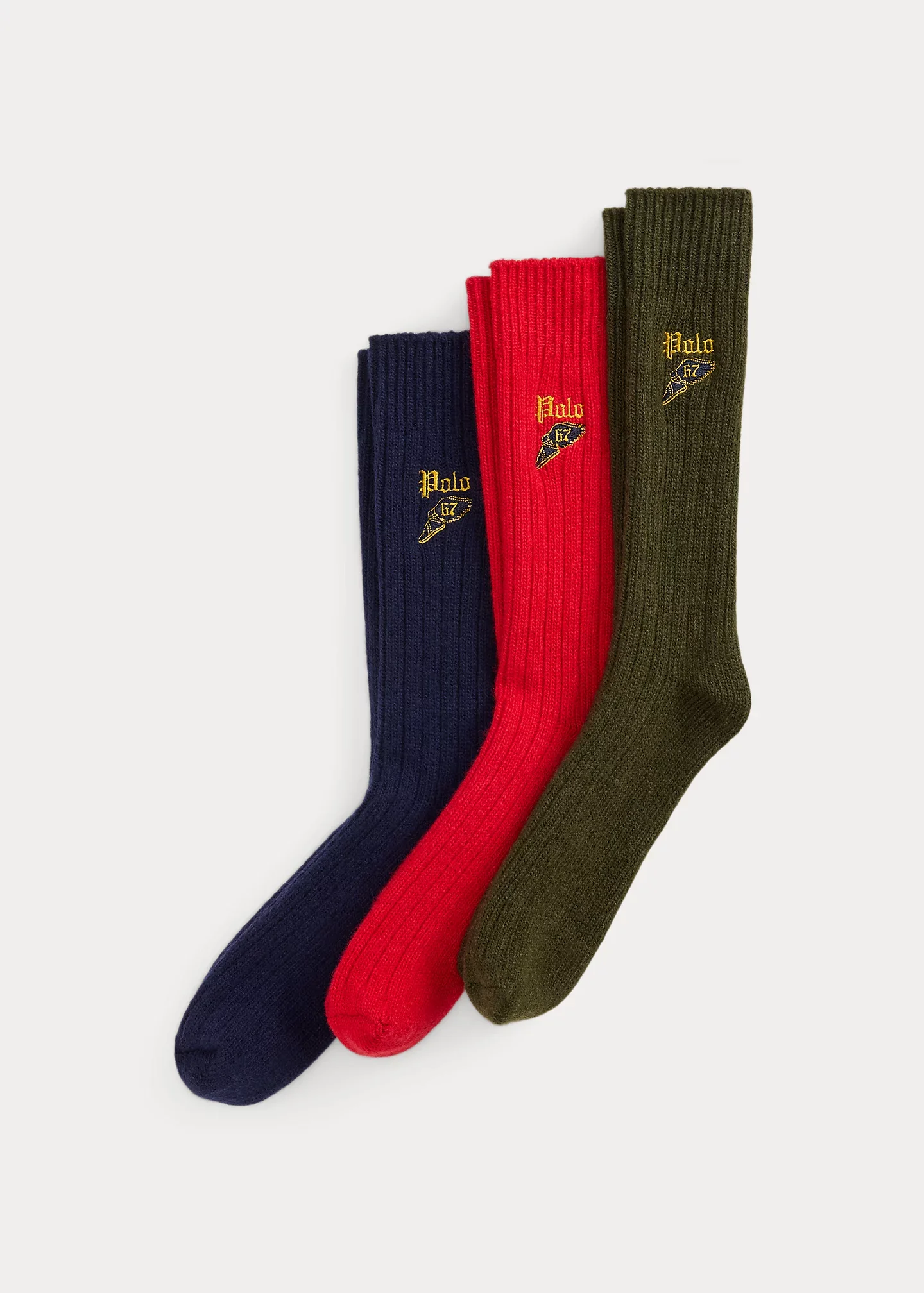 Ribbed Wool-Blend Boot Sock 3-Pack - 1