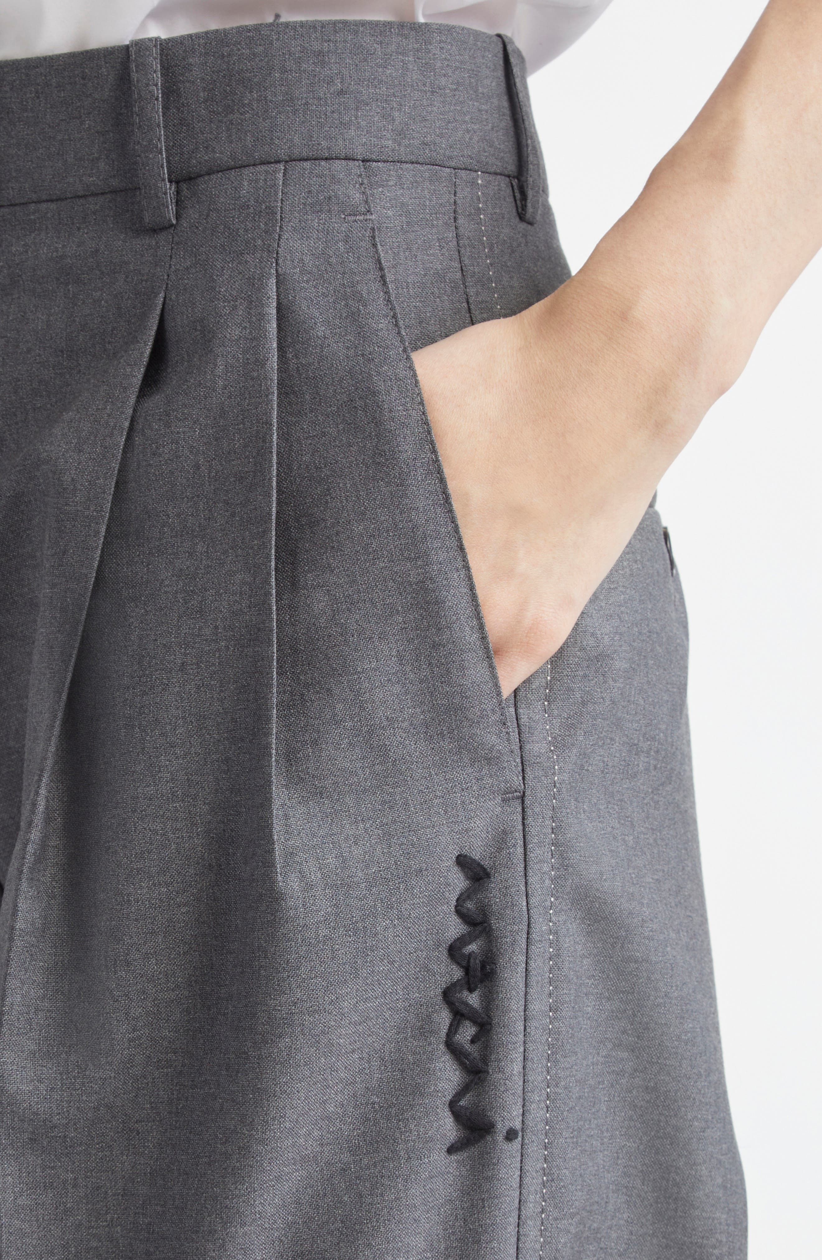 Marni Pleated Virgin Wool Pants in Graphite at Nordstrom - 4