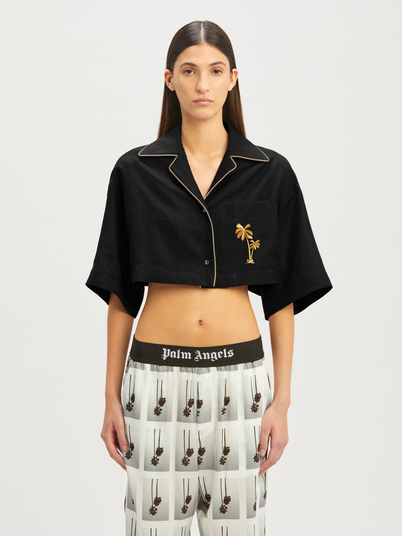 Cropped Linen Bowling Shirt 3