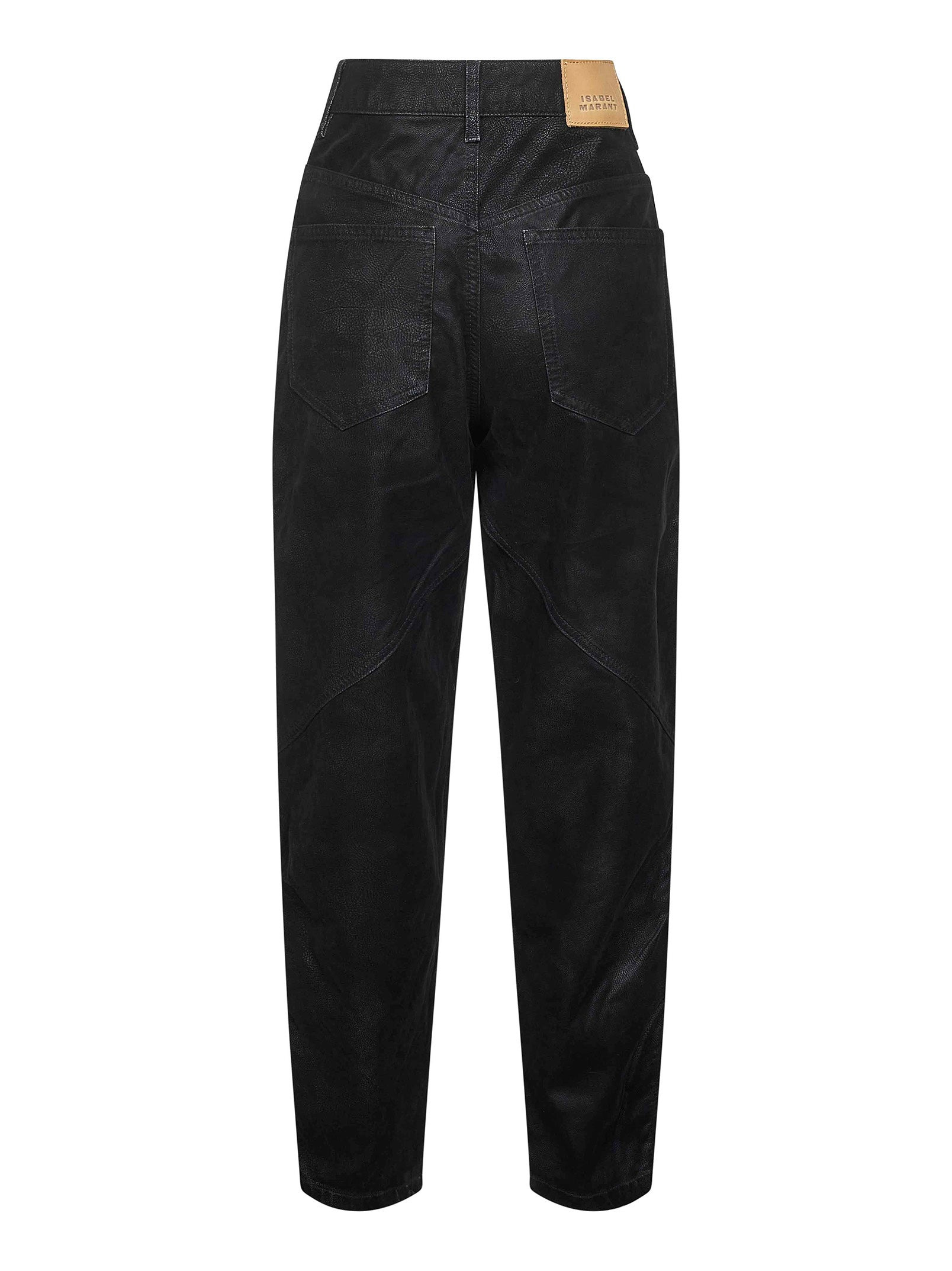 Black vintage faux leather Kelvina trousers - 2
