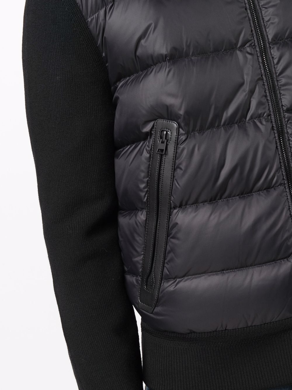 contrasting-sleeves puffer jacket - 5