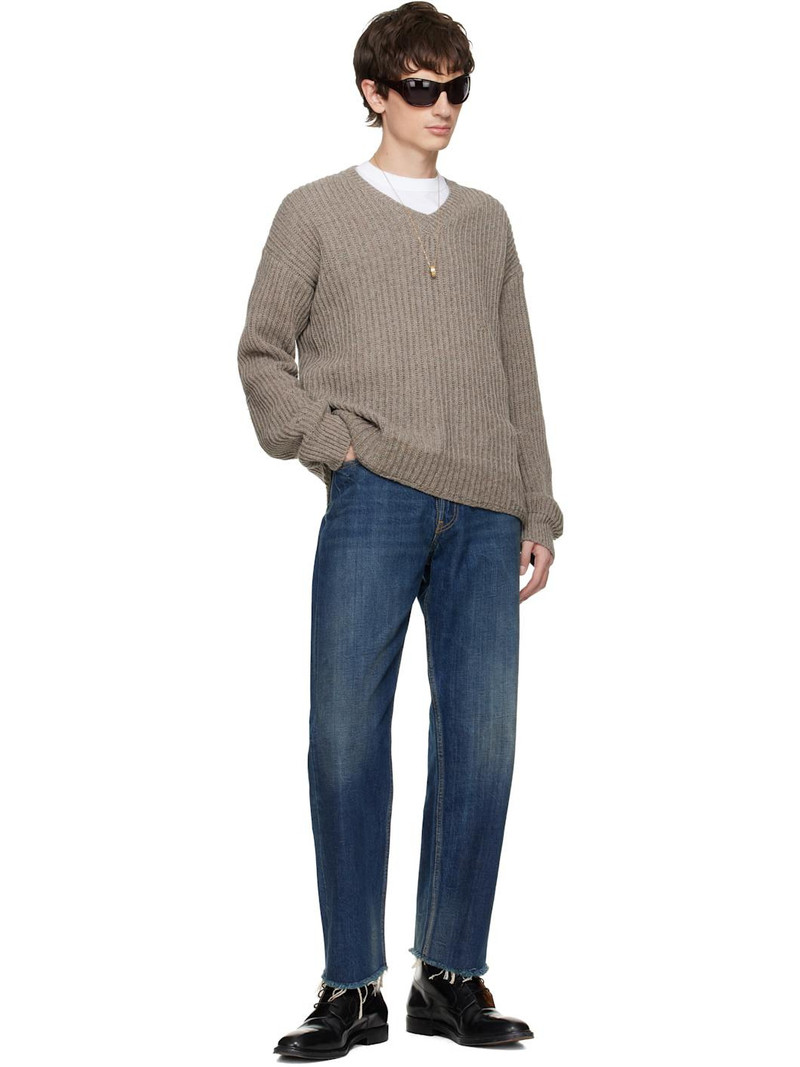 Maison Margiela Taupe Rib-Knit Sweater outlook