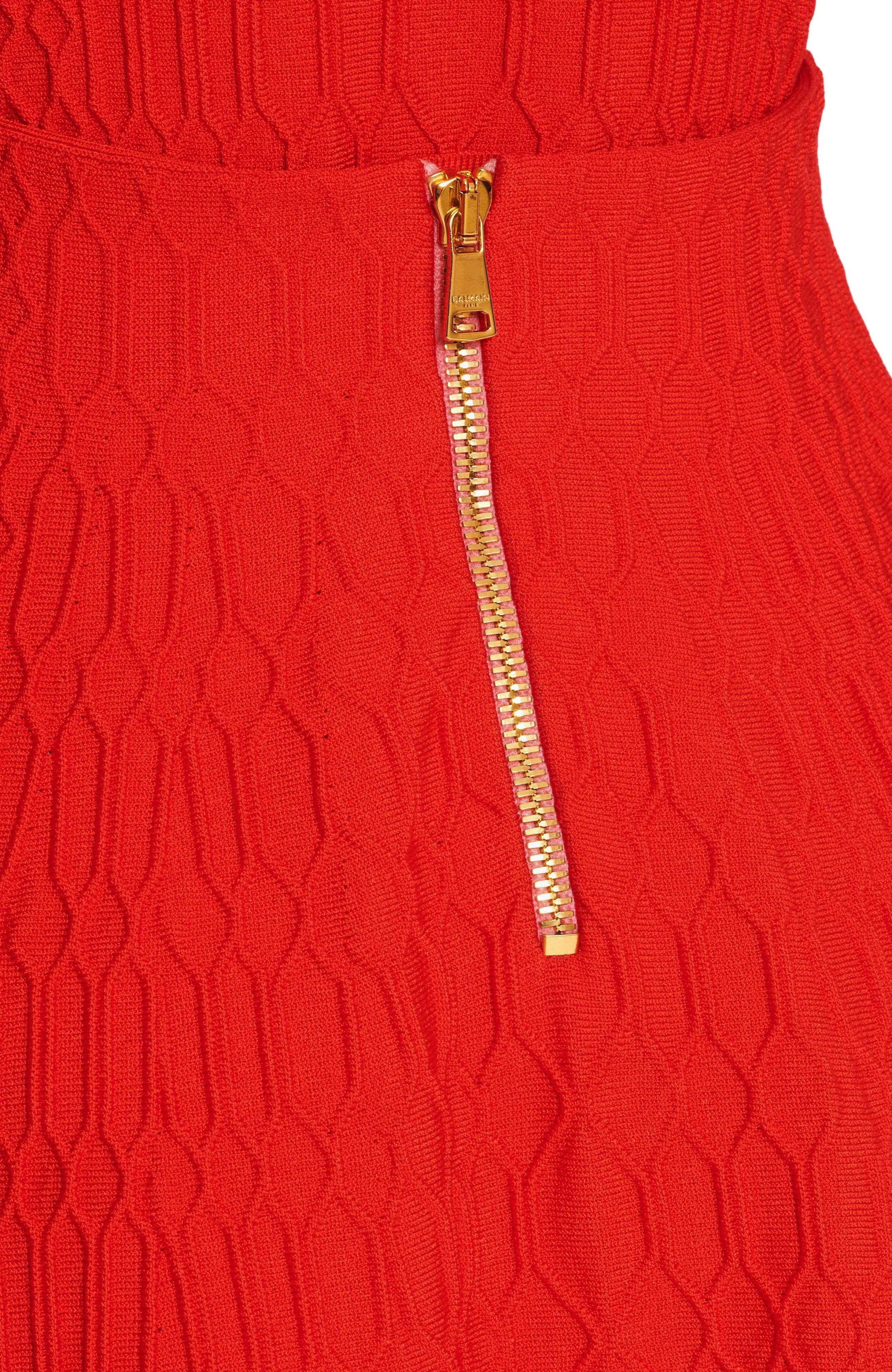 Balmain Flared Crocodile-Knit Skirt at Nordstrom - 8