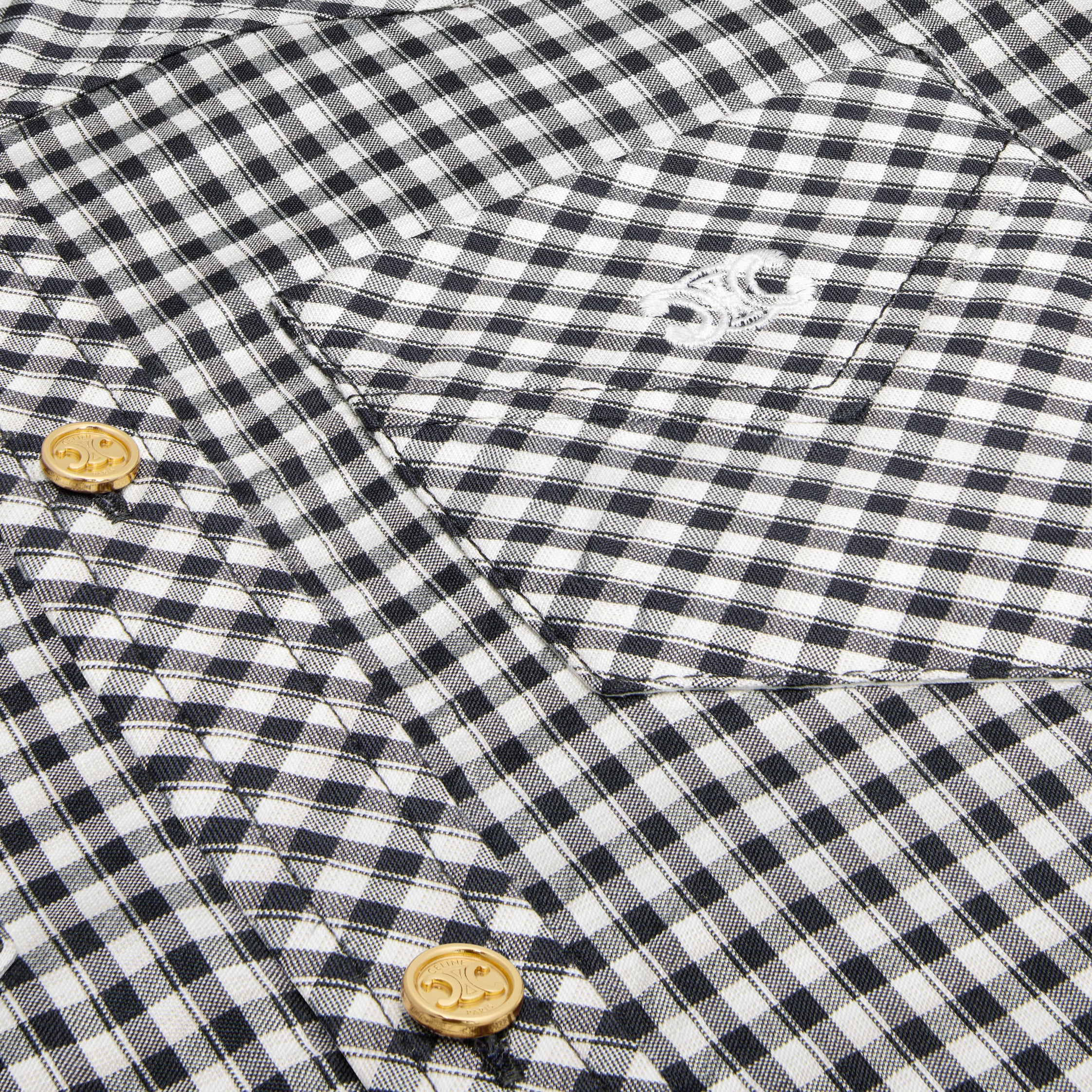 mini shirt dress IN vichy silk - 4