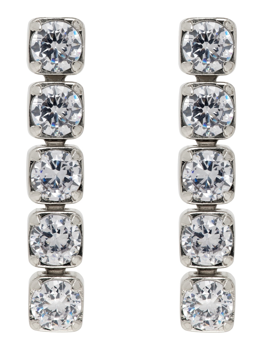 Silver Crystal Earrings - 1