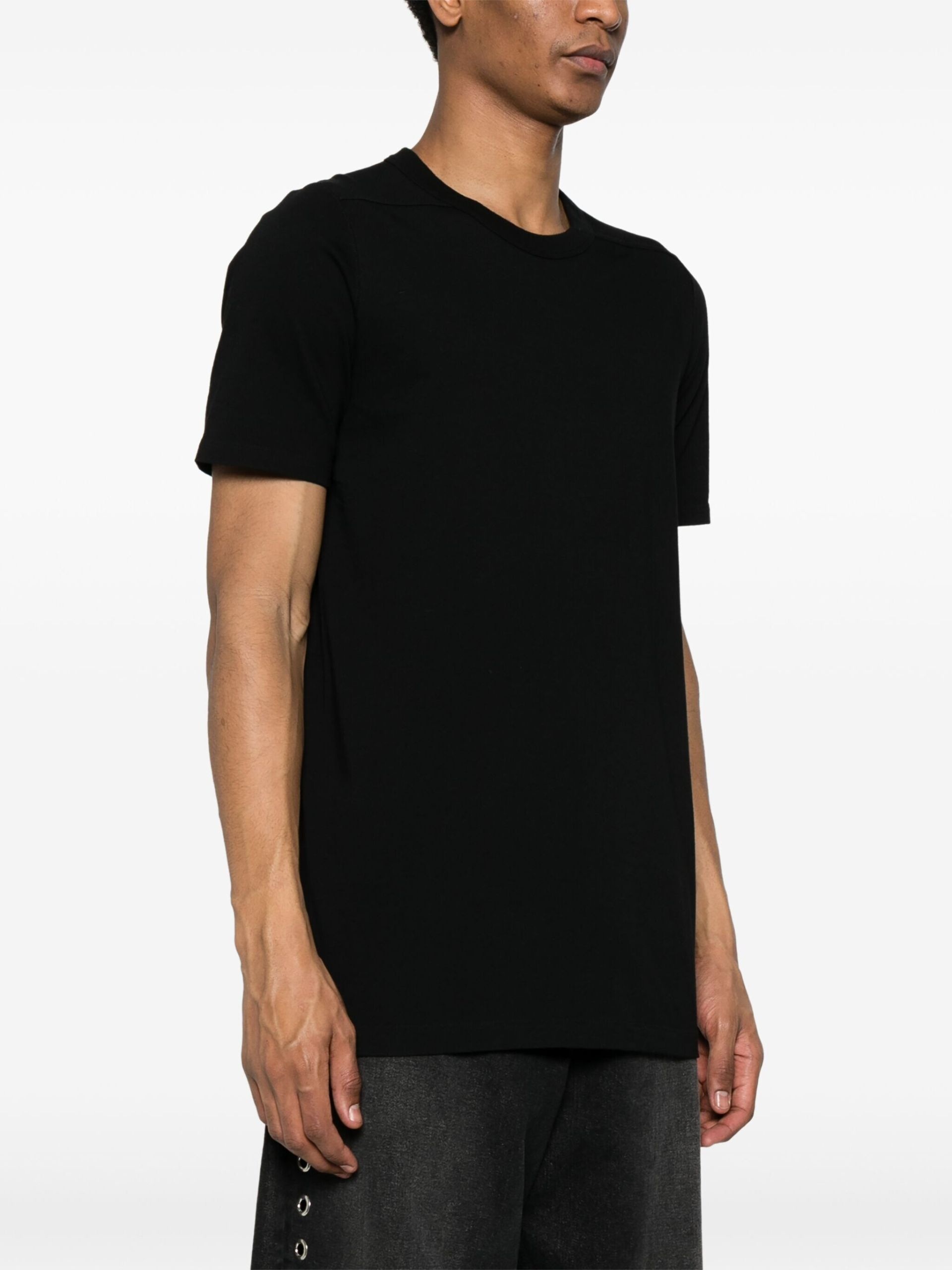Black Crew Neck Organic Cotton T-Shirt - 3