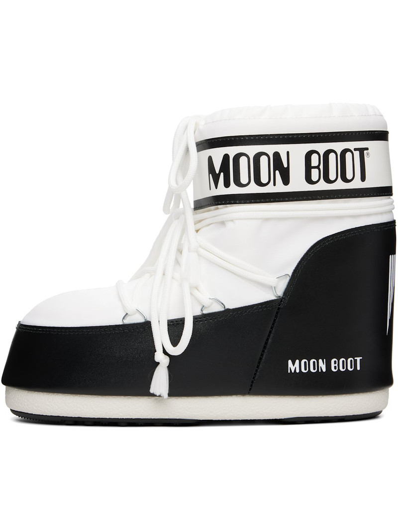MOON BOOT White & Black Icon Low Nylon Boots outlook
