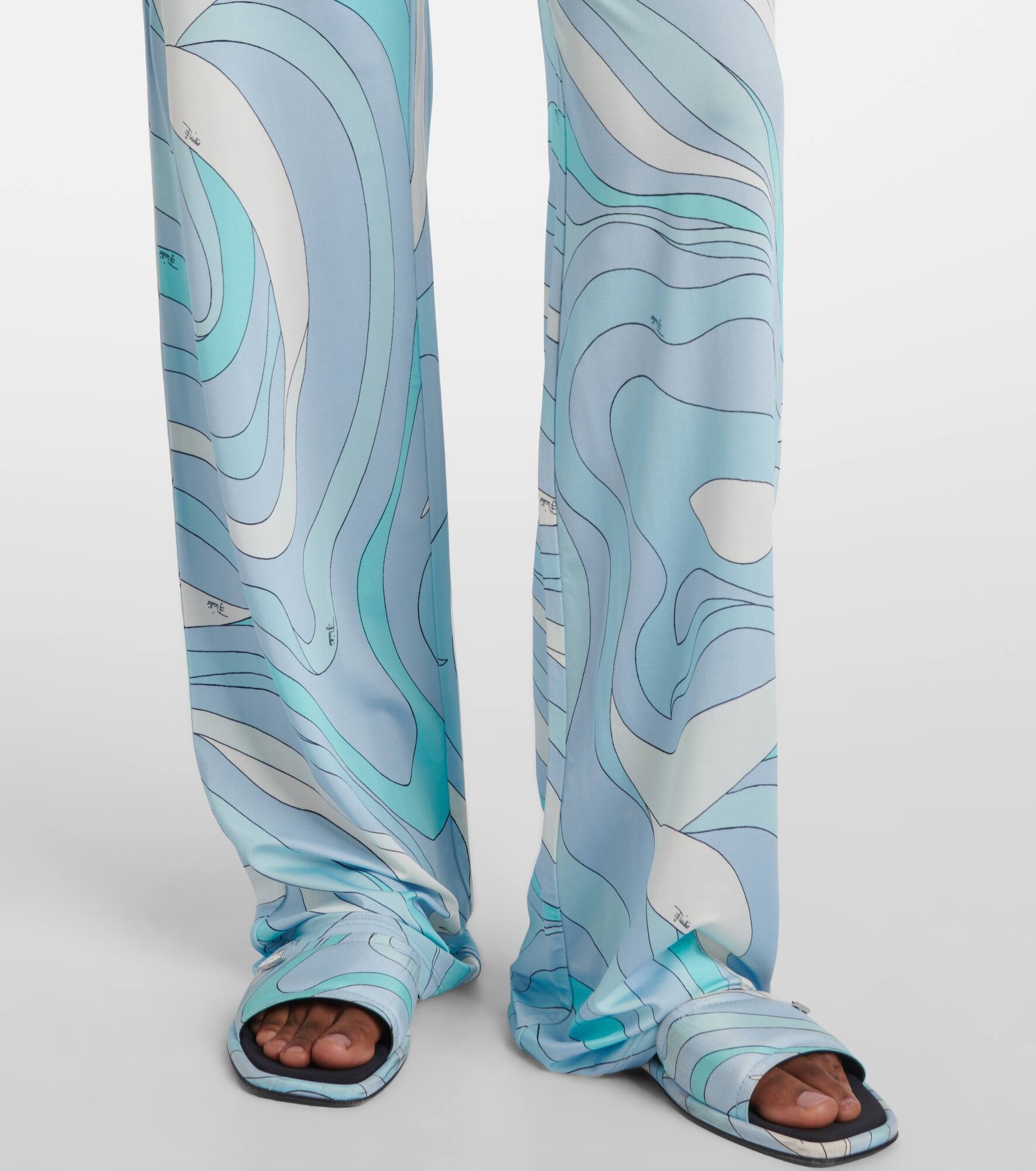 Marmo satin jersey straight pants - 5