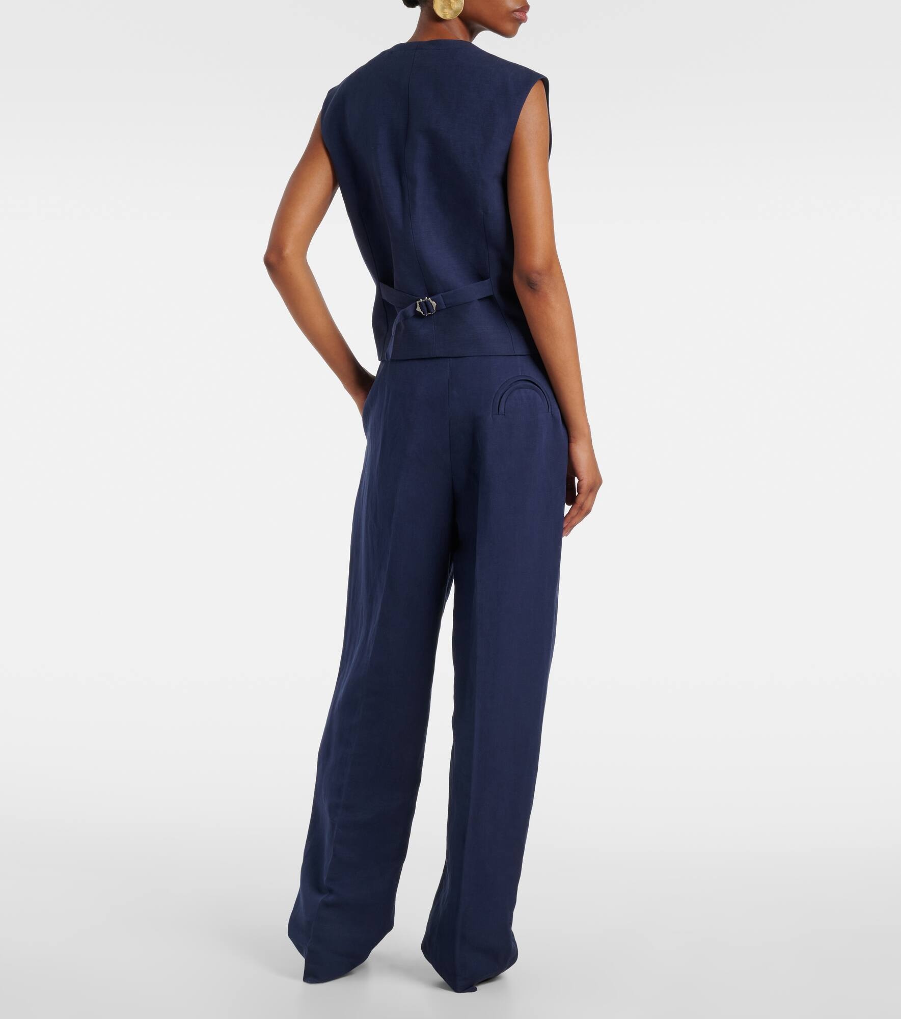 Feral linen and silk vest - 3