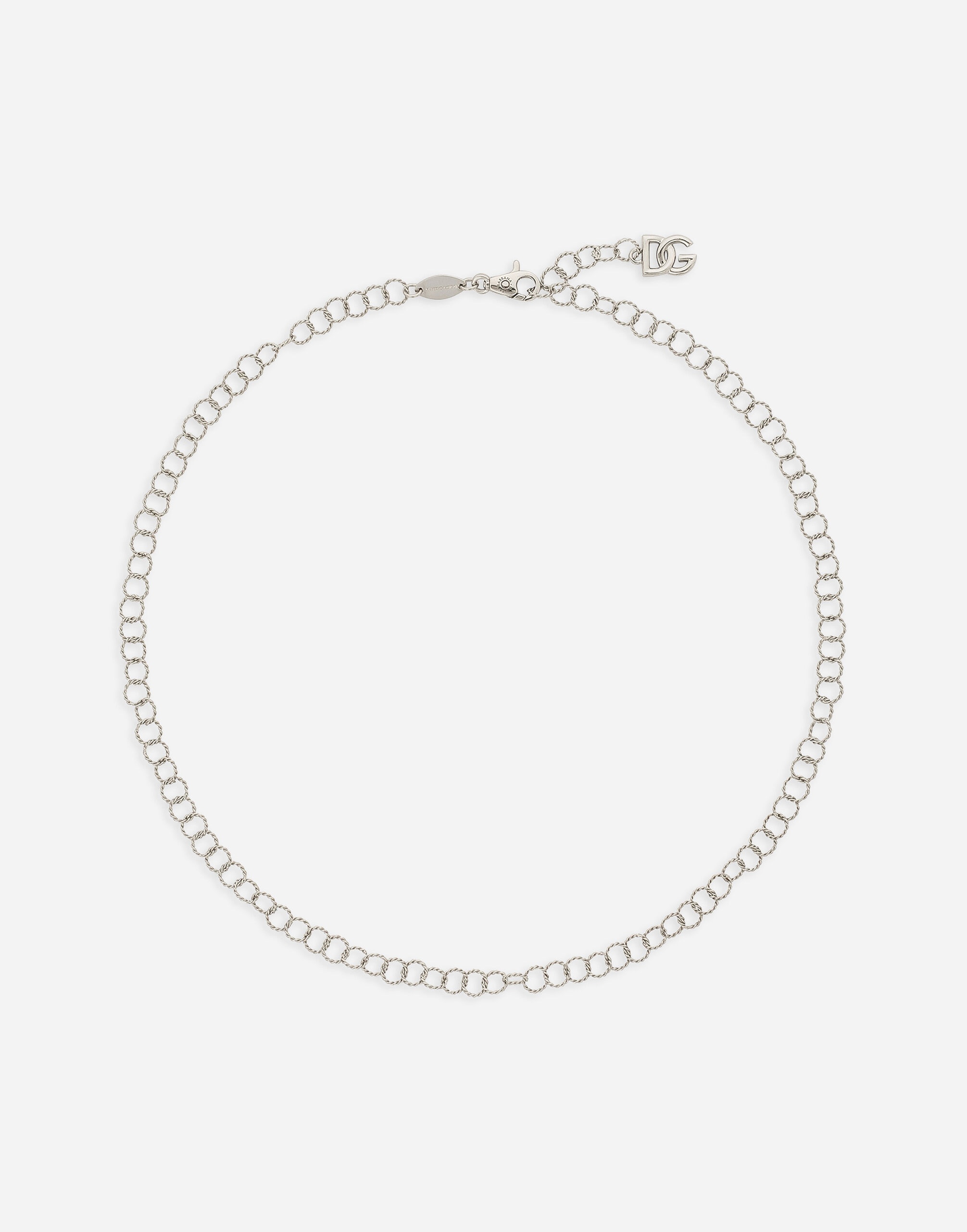 Twisted wire chain necklace in white gold 18Kt - 1