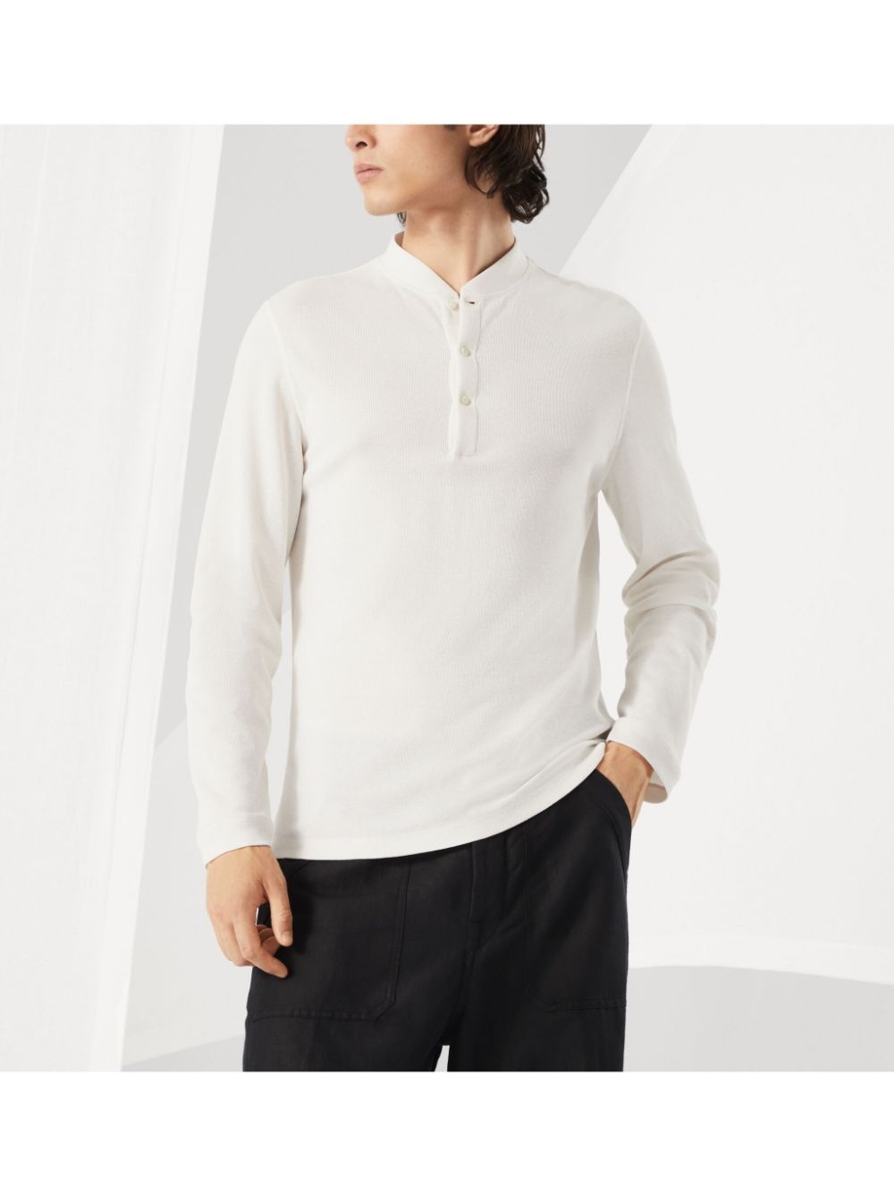 long-sleeved Henley T-shirt - 3