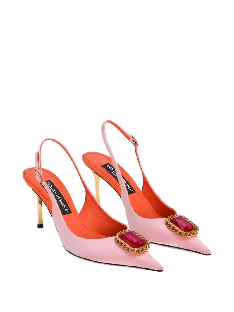 Dolce & Gabbana 75mm satin jewel pumps outlook