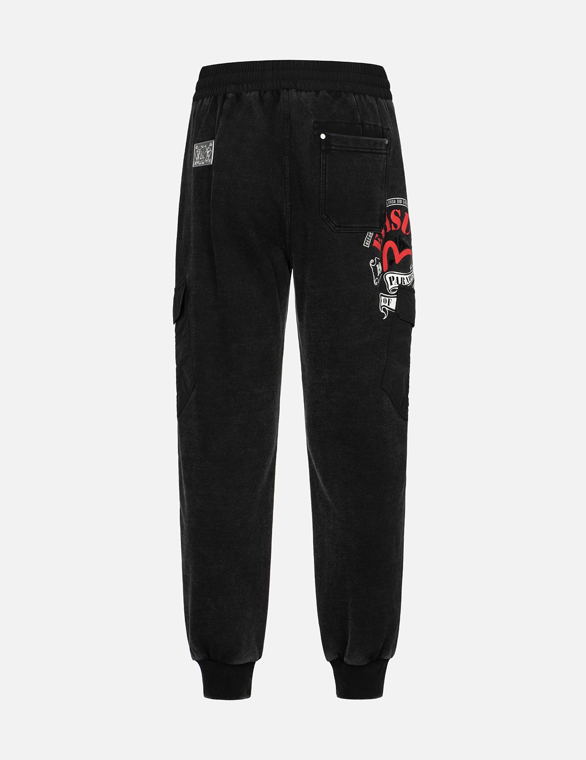 EMBROIDERY SEAGULL AND LOGO PRINT LOOSE FIT SWEATPANTS - 1