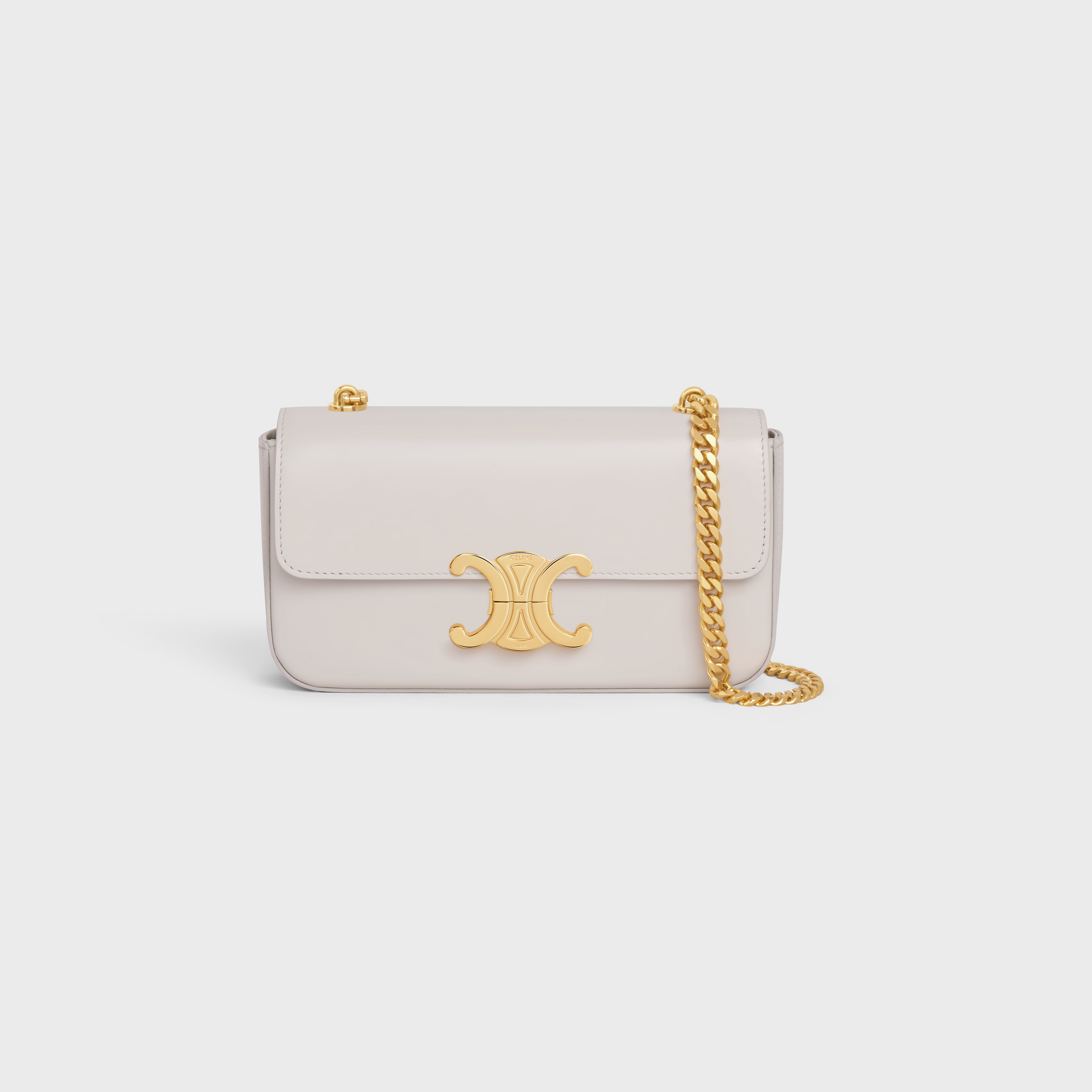 CHAIN SHOULDER BAG triomphe in shiny calfskin - 1