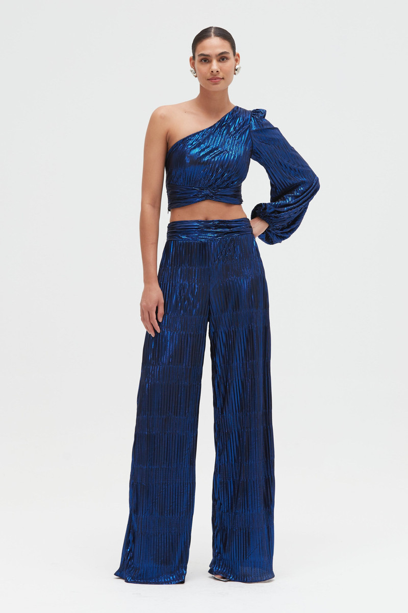 METALLIC PLISSE PANT 1
