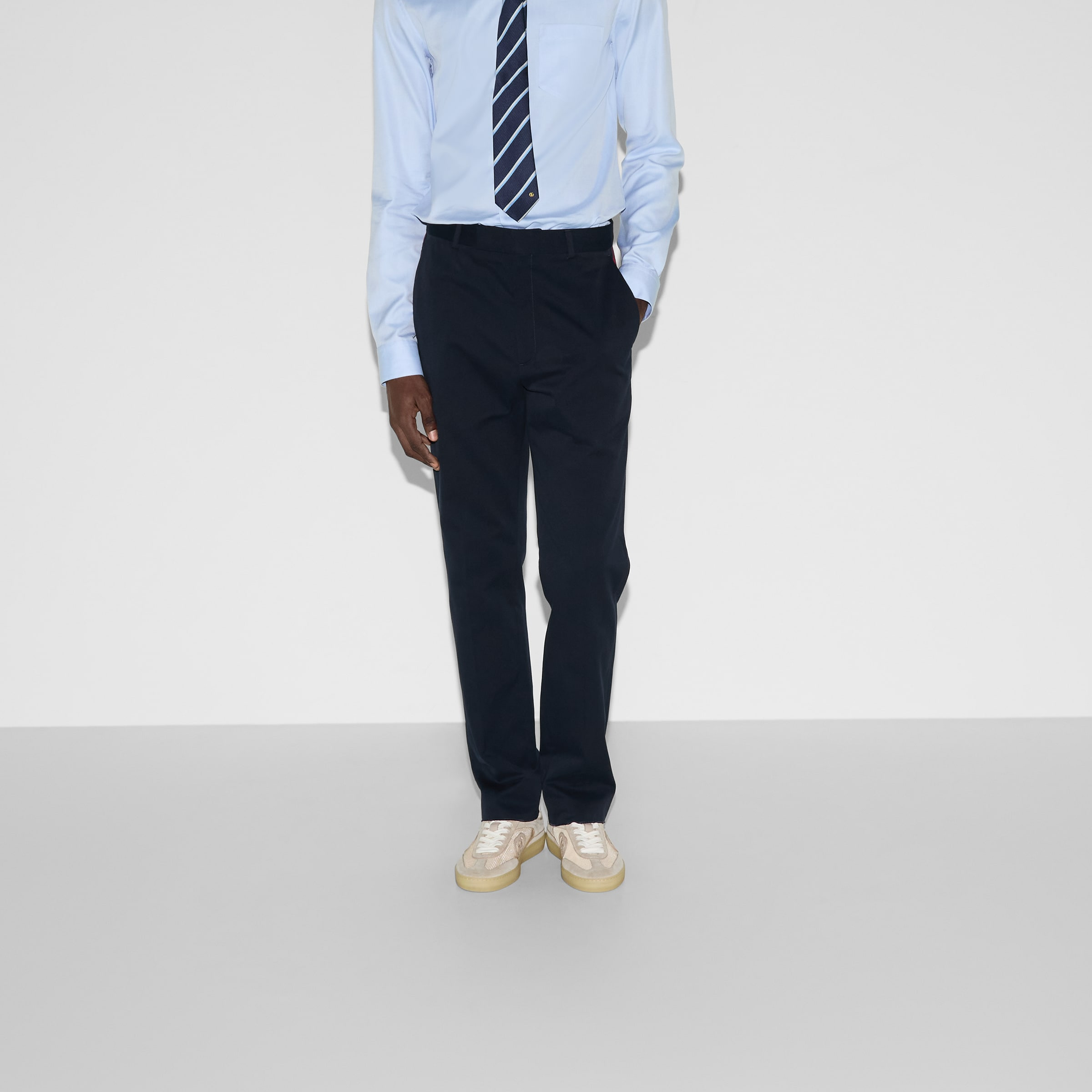 Cotton gabardine pant with Web - 3