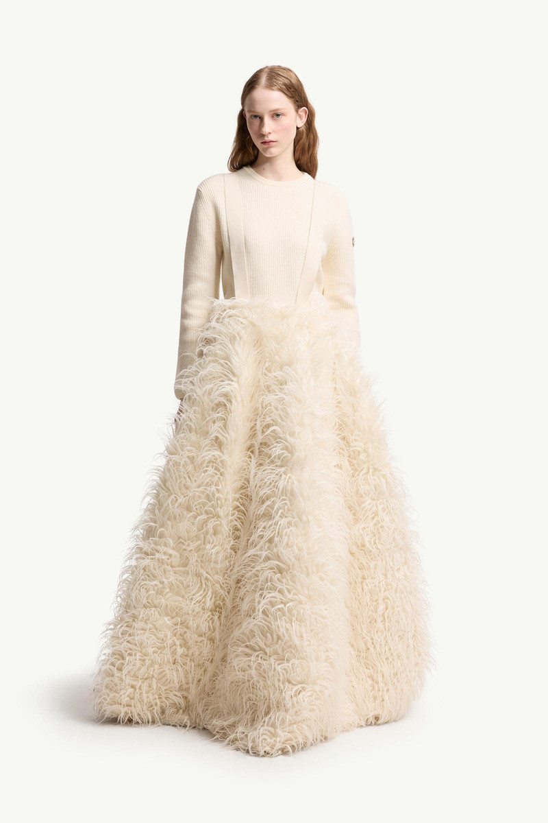 Moncler + JIL SANDER Textured Wool Blend Long Skirt 4