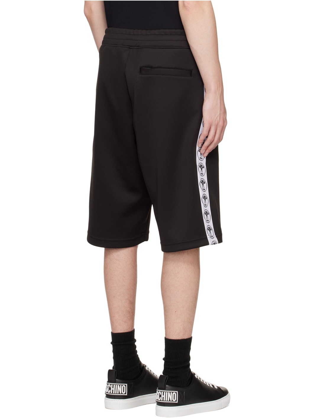 Black Double Question Mark Shorts - 3