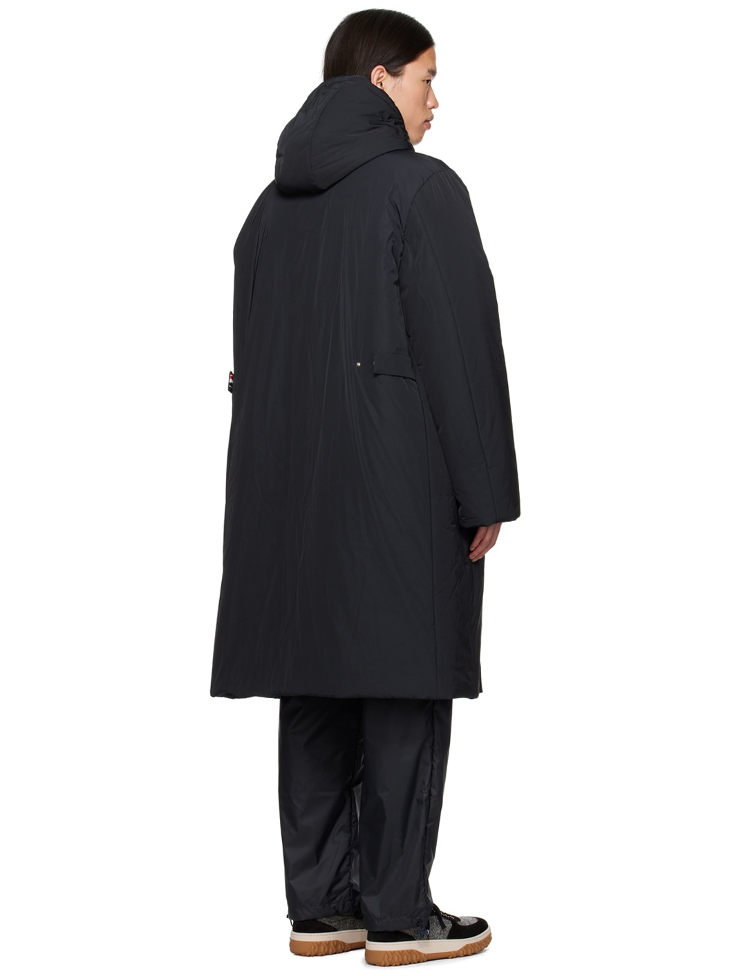 Black Tech Hooded Down Jacket - 3