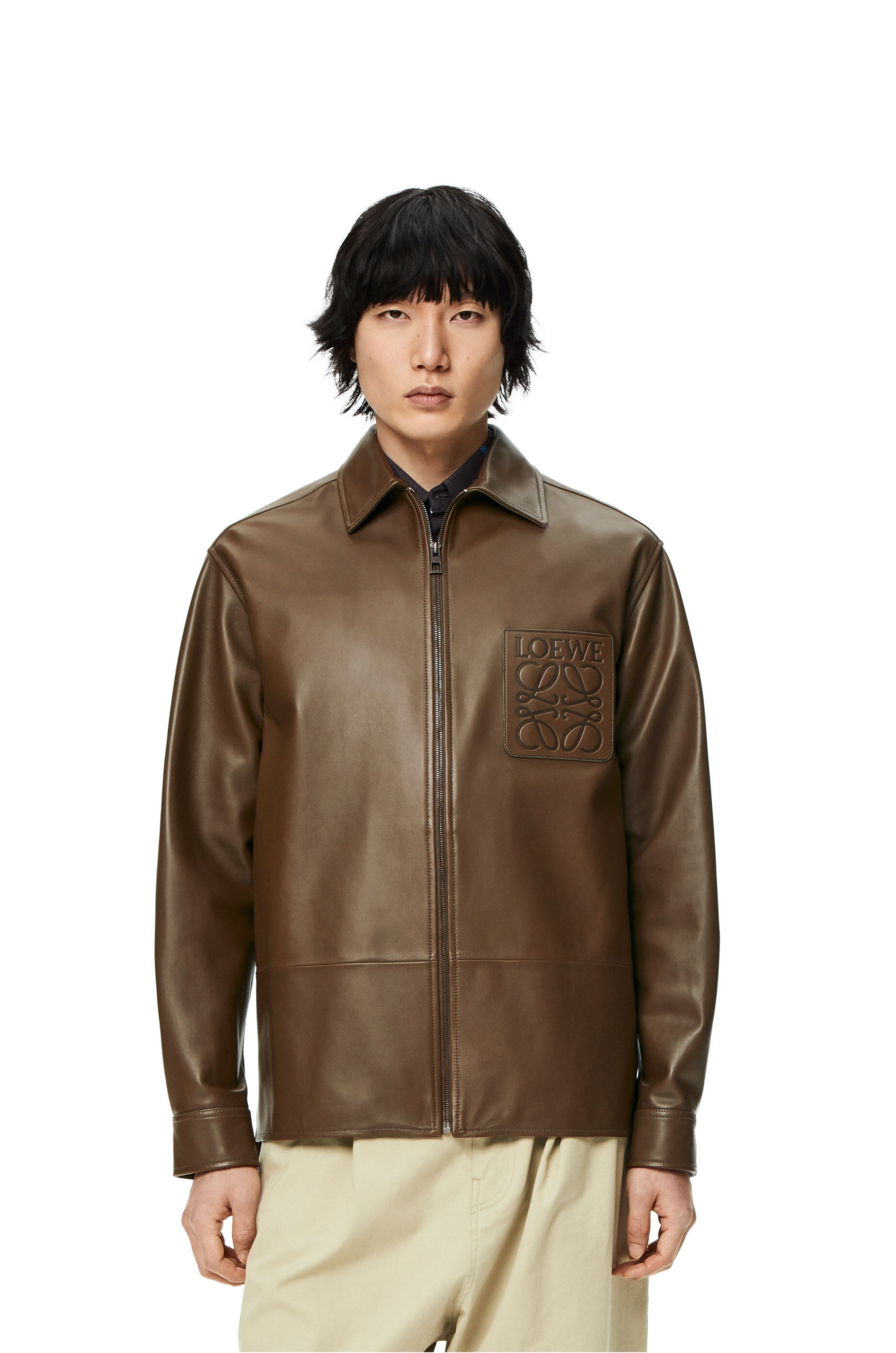 Zip overshirt in nappa - 3