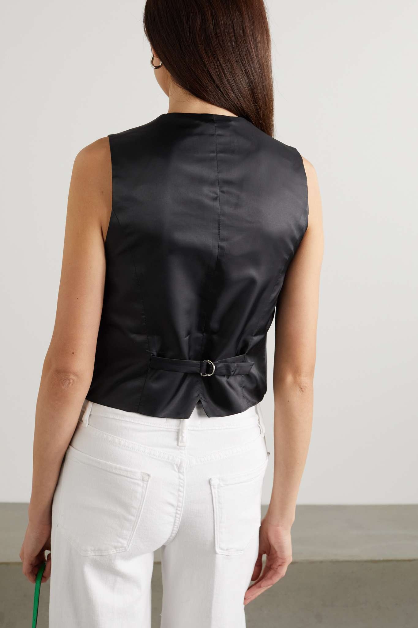 Gelso grain de poudre and satin vest - 4