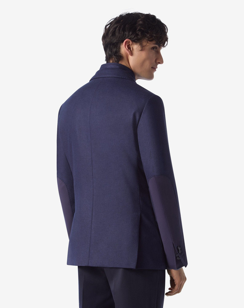 Royal blue silk and wool jacket with inner vest 4