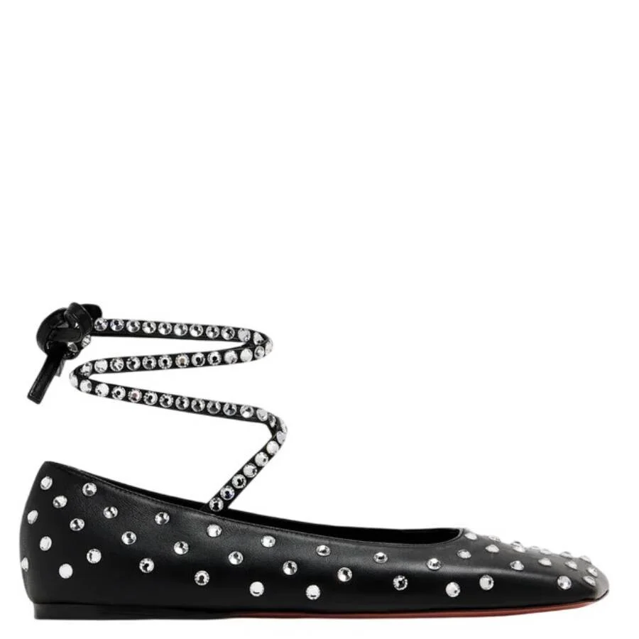 Amina Muaddi Ane Crystal Embellished Ballerina Flats - 1