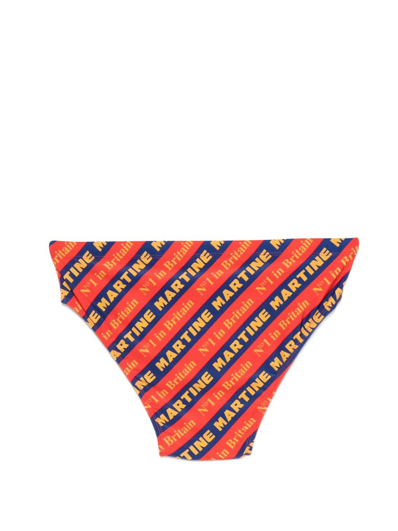 Martine Rose logo-print striped swim trunks outlook