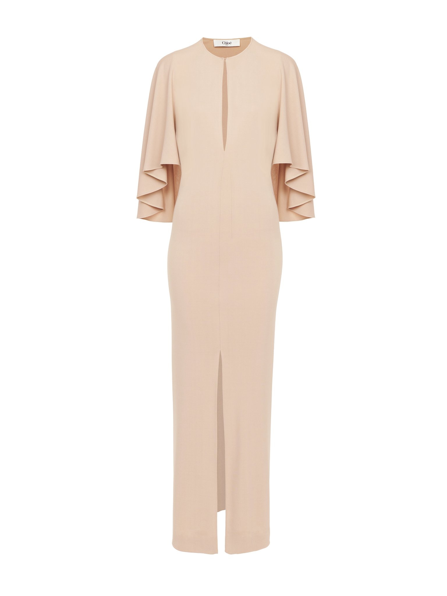 LONG CAPE DRESS IN CRÊPE JERSEY - 1