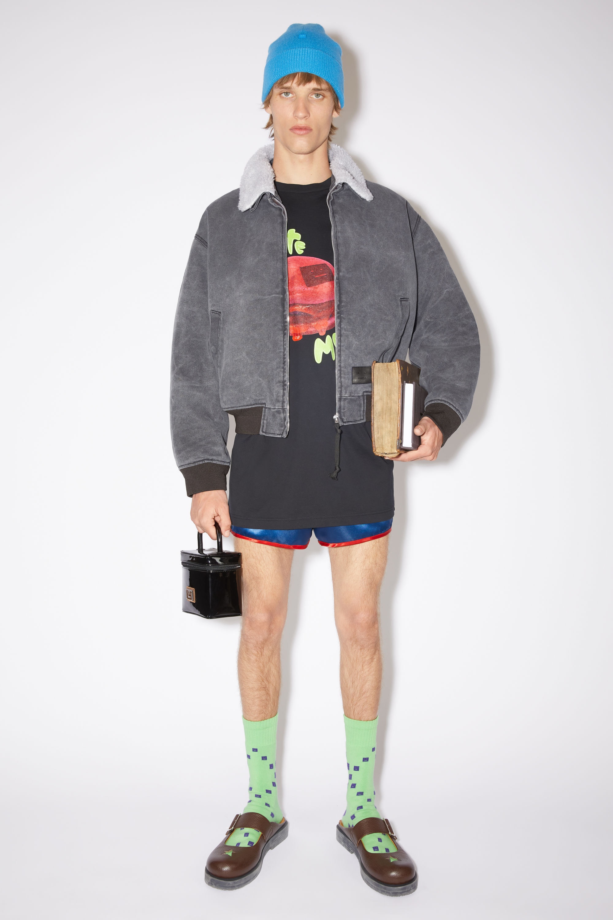 Acne Studios Cotton canvas bomber jacket - Carbon grey