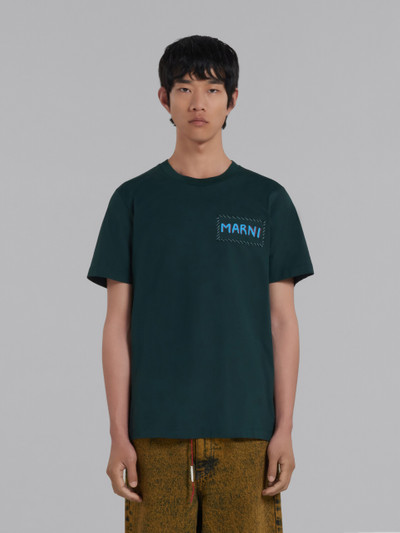 Marni GREEN BIO COTTON T-SHIRT WITH MARNI PATCH outlook