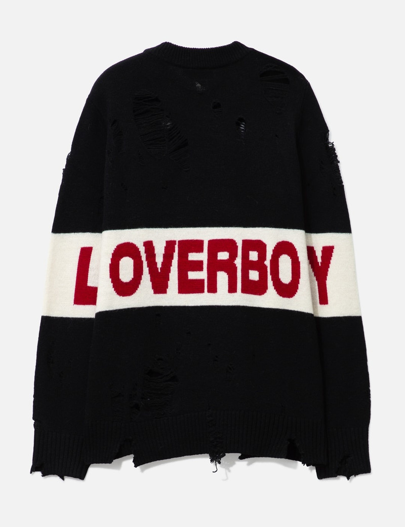 CHARLES JEFFREY LOVERBOY DISTRESSED LOVERBOY LOGO JUMPER outlook