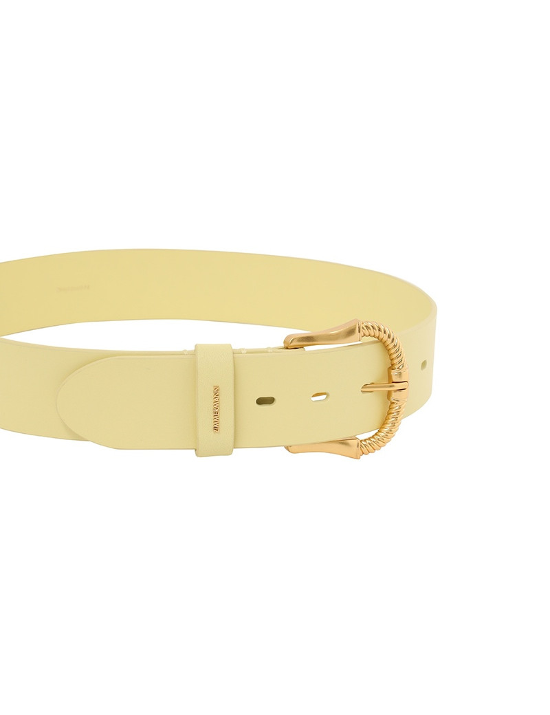 TWISTED BUCKLE LEATHER BELT 40 4