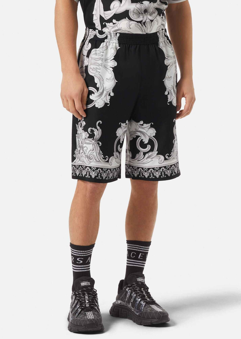 Silver Baroque Silk Shorts 3