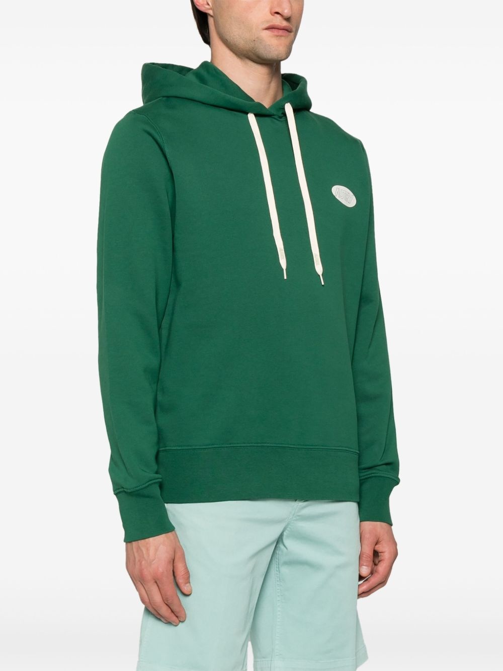 logo-print cotton hoodie - 3