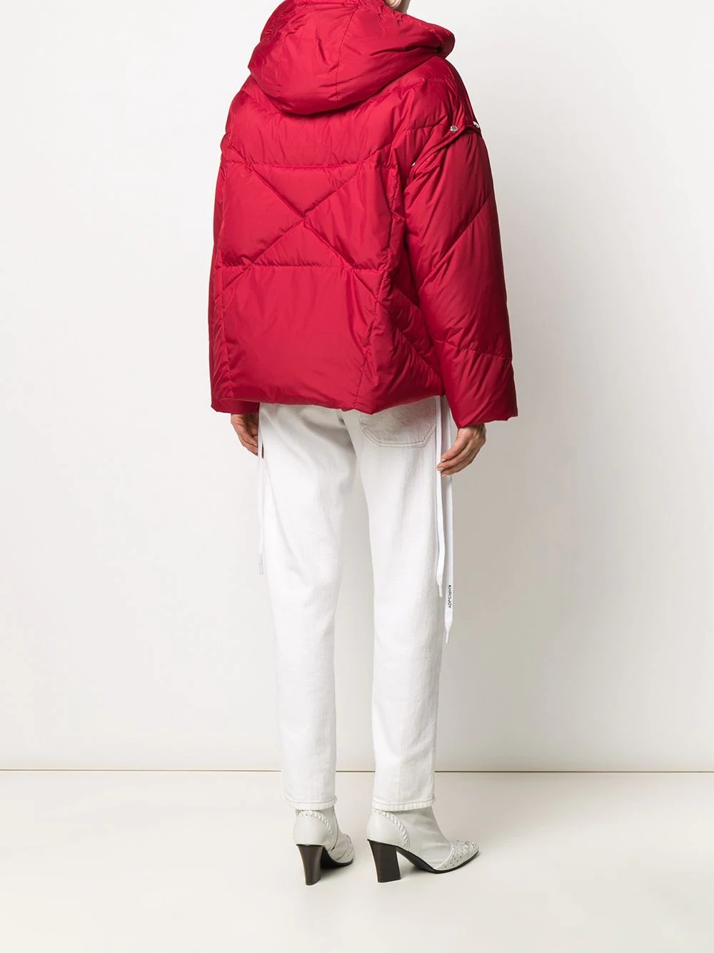 contrasting drawstrings puffer jacket - 4