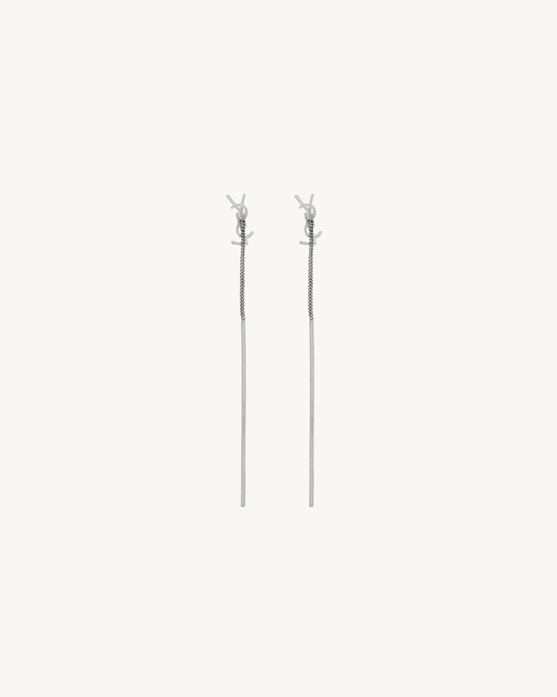 SAINT LAURENT CASSANDRE THREADER EARRINGS IN METAL outlook