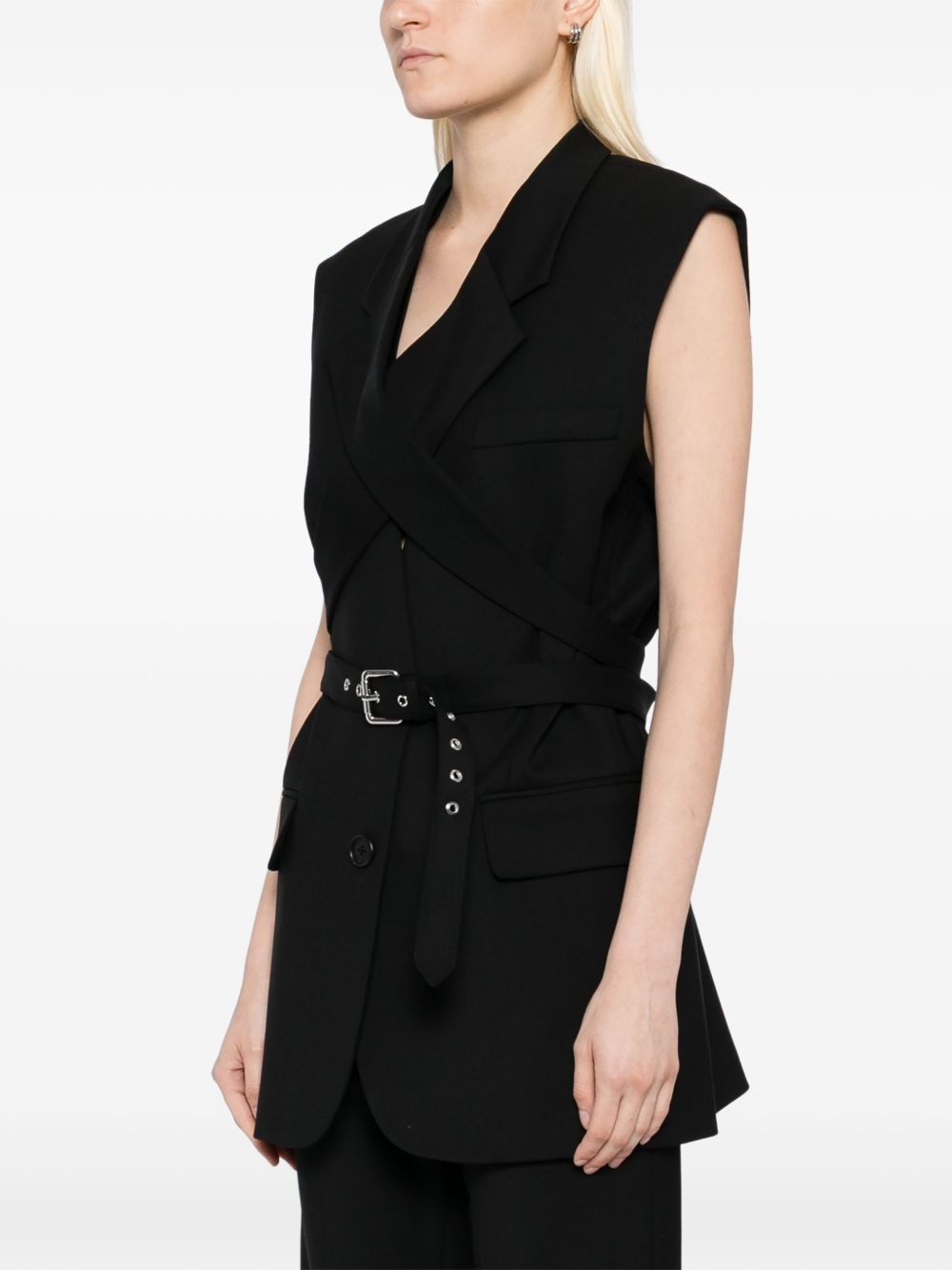 belted gilet - 3