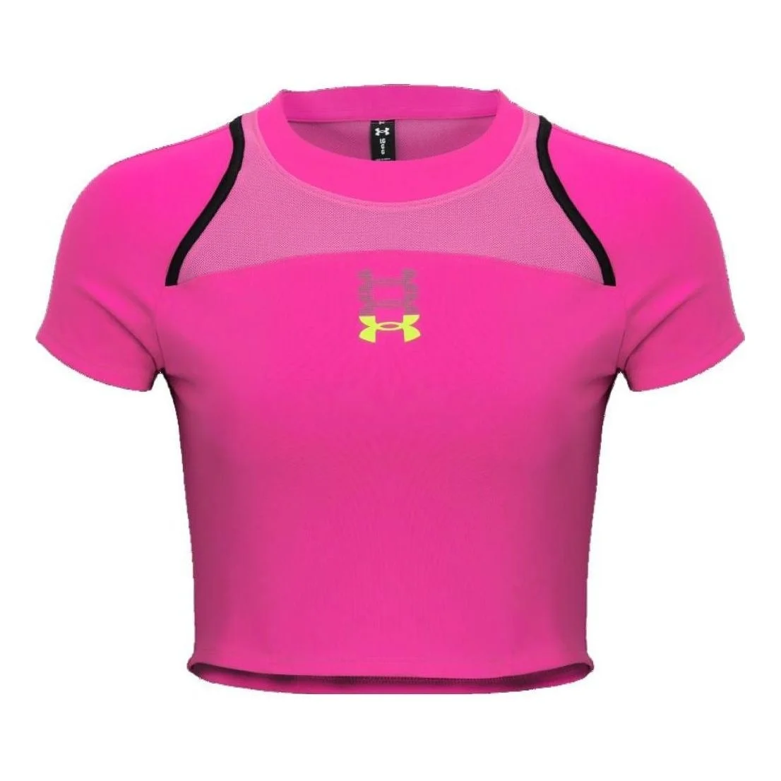 (WMNS) Under Armour Run Anywhere Crop T-shirt 'Neon Pink' 1376816-652 - 1