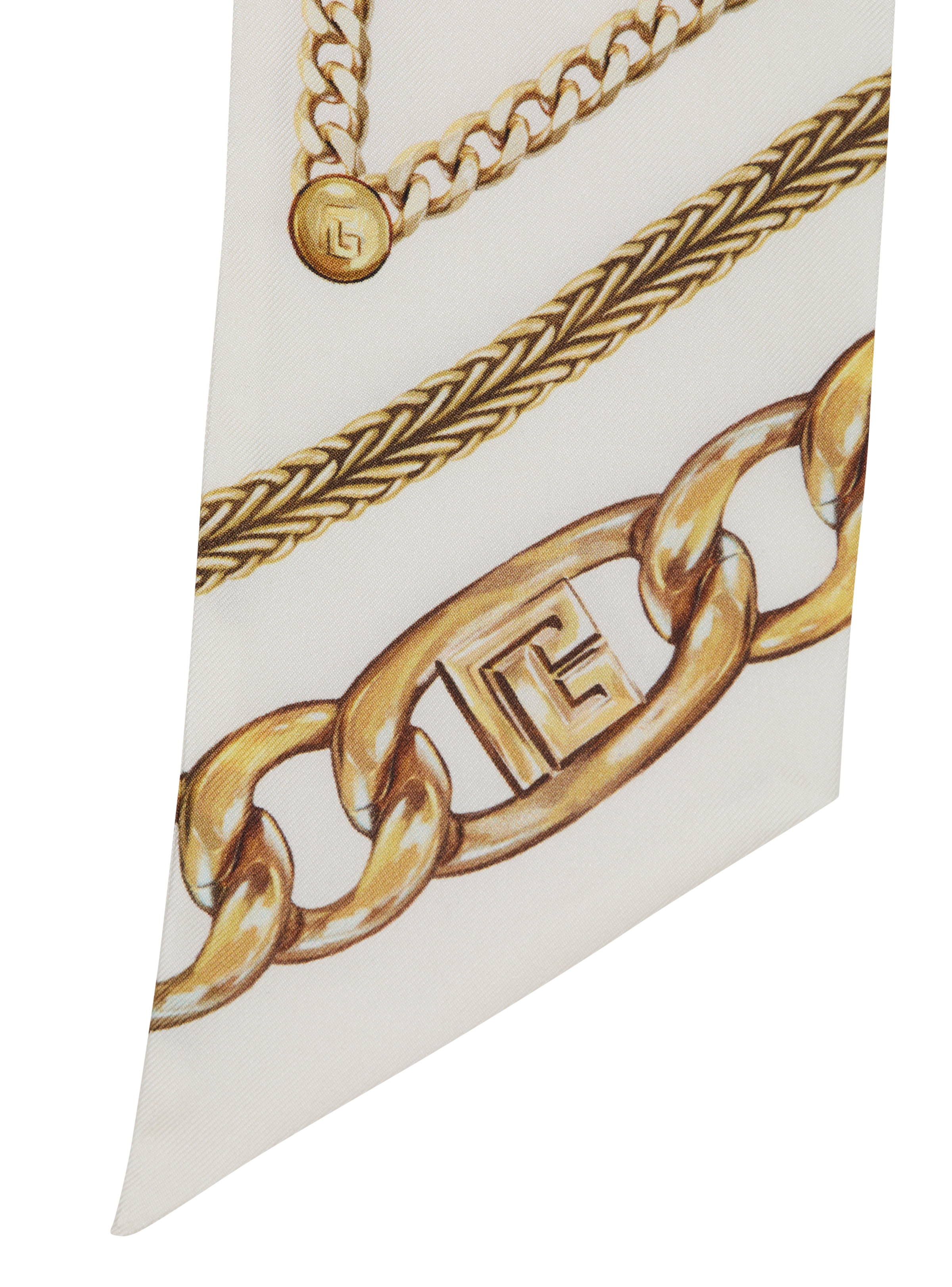 Printed silk bandana with Balmain Chains pattern - 3