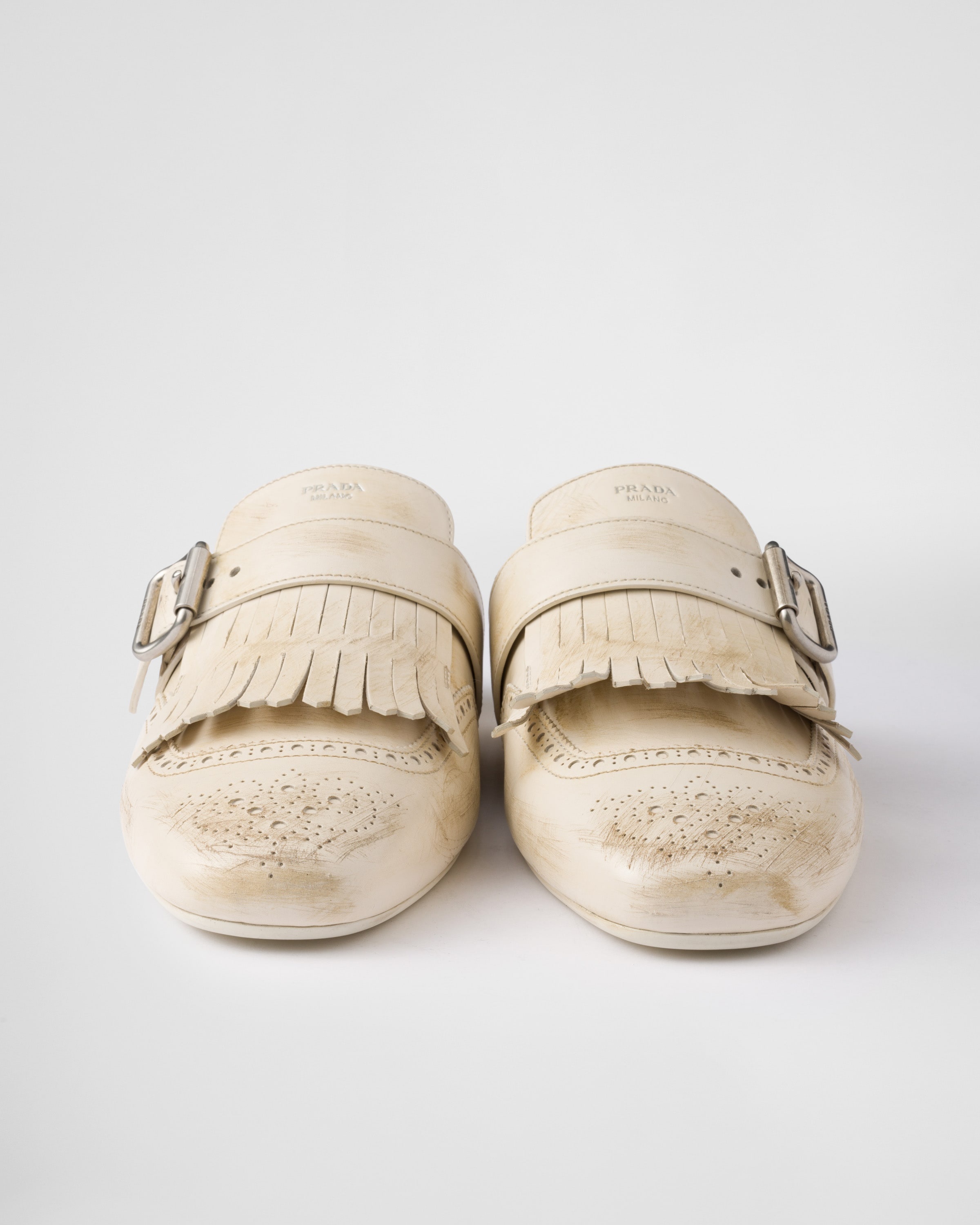 Shuffle fringed leather mules - 6
