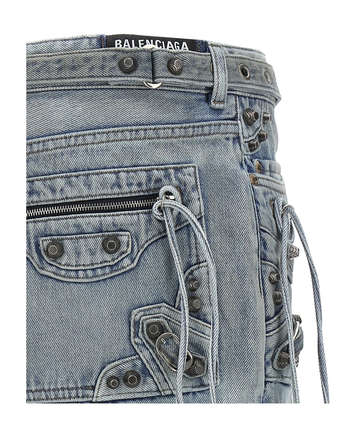 Cagole Denim Mini Skirt - 4