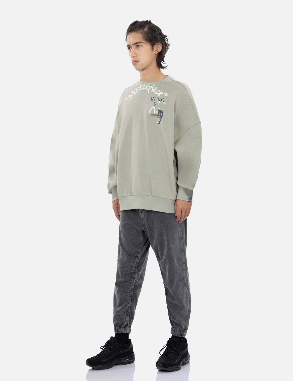 Graffiti Slogan Prints Sweatshirt - 3