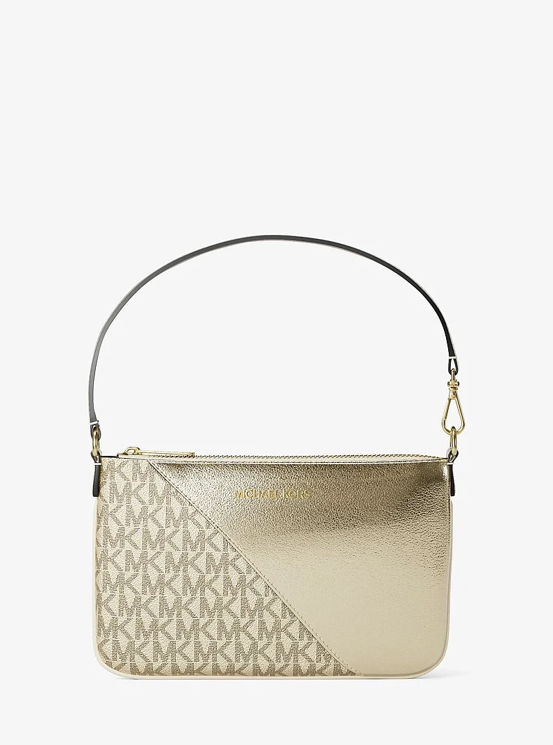 Jet Set Travel Metallic and Signature Logo Wristlet - 1