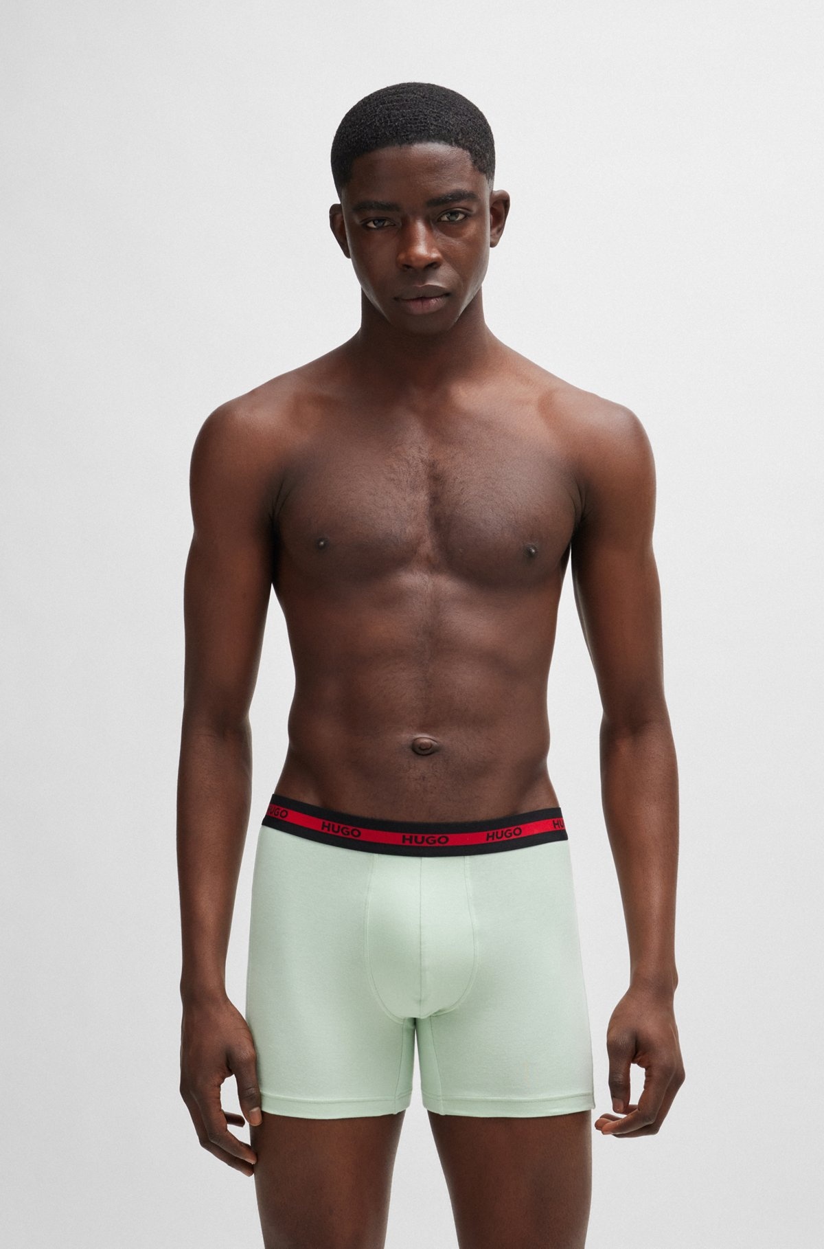 THREE-PACK OF STRETCH-COTTON BOXER BRIEFS WITH LOGOS - 2