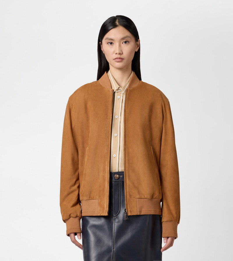 PASHMY BOMBER JACKET IN SUEDE - ORANGE 9