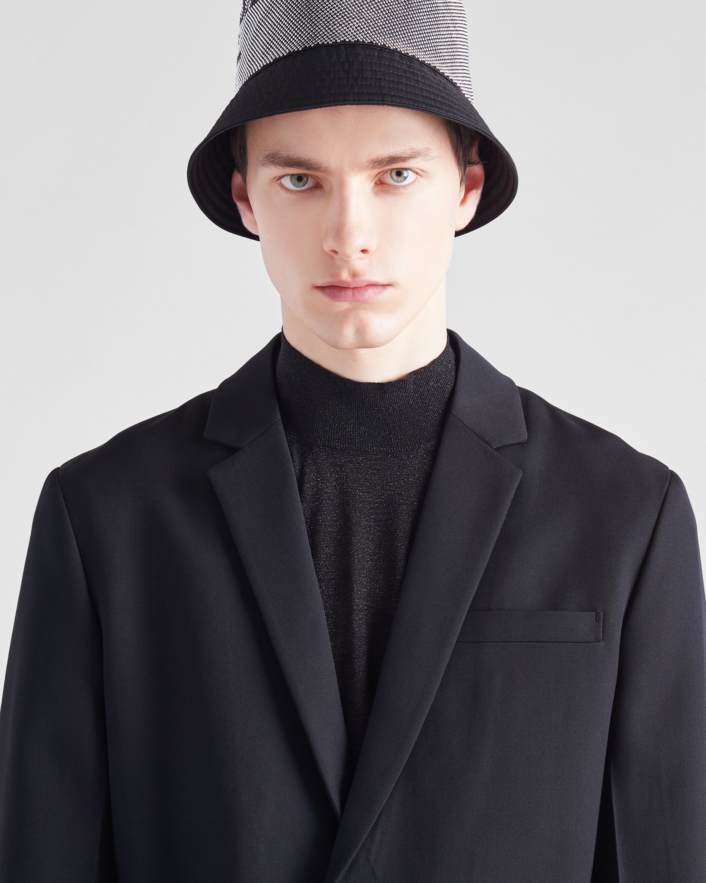 Single-breasted gabardine wool jacket - 3